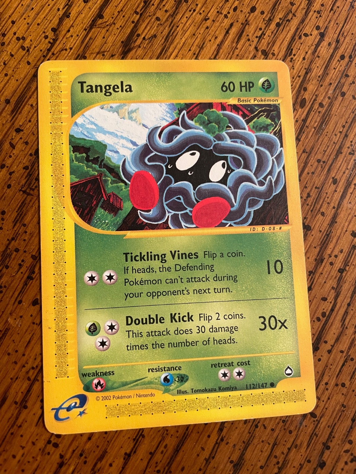 Tangela - 112/147 - Common Aquapolis - Pokemon Card - NM [Authentic, Excellent]