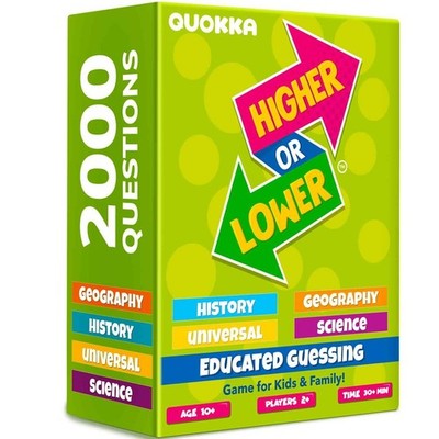 QUOKKA Higher or Lower Trivia Card Game History Geography Science New