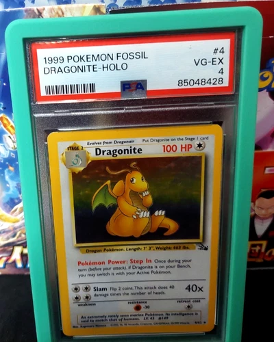 1999 Pokemon Fossil Dragonite Holo #4 PSA 4 VG-EX Pop 758