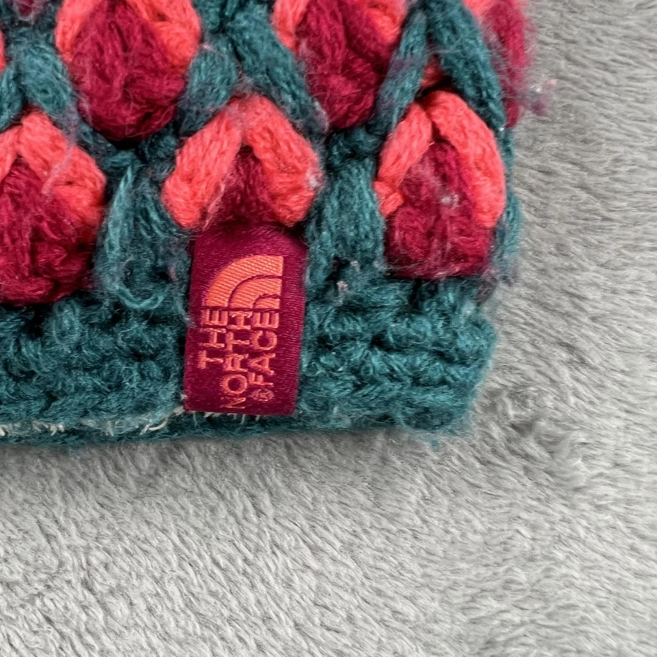 Gorro ajustado The North Face talla única adulto rojo azulado tejido polar forrado esquí Foto 2 de 4