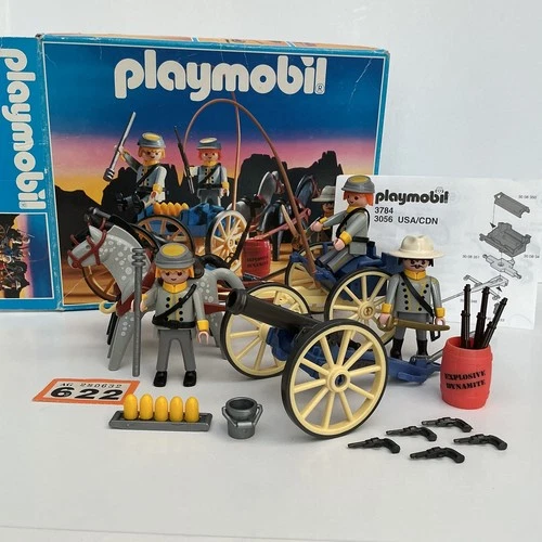 Playmobil 3784 Confederate Cannon playset BOXED 100% complete vintage western