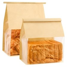  Pack Bread Bags for Homemade Breads, 8.7x4.3x11 Inches Resealable Tin Large 50