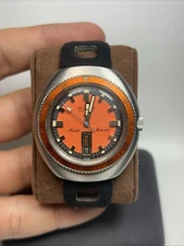 Rare Lecoultre Automatic Master Mariner HPG Day Date Orange Divers Watch 164 17j