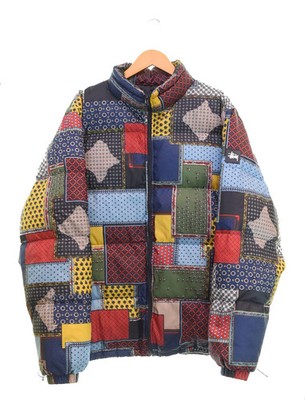 Stussy 19AW Patchwork Puffer Jacket XL Polyester Used Men's