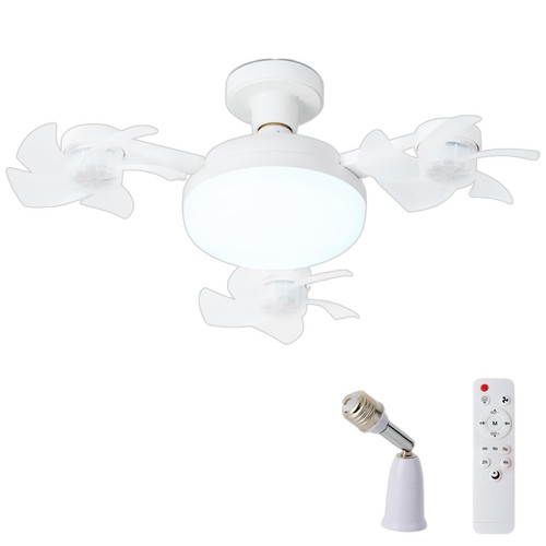 Socket Ceiling Fans with Lights and Remote 17.72" Low Profile Ceiling Fan wit...