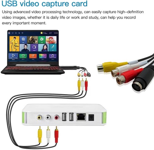 USB 2.0 Audio Video VHS to DVD VCR PC HDD Converter Adapter Digital Black - Photo 7/9