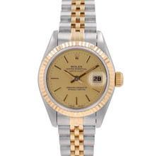 Rolex Datejust 69173 Champagne Index Dial Fluted Bezel Jubilee Ladies 26mm Watch