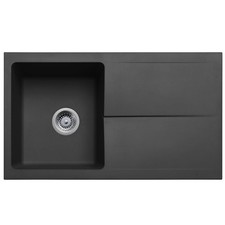 Liquida TEC860BL 1.0 Bowl Composite Reversible Black Kitchen Sink 860x500mm
