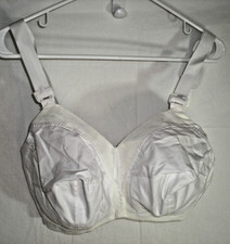 WOMENS NEW VINTAGE WHITE Bra Cotton POLY SPANDEX 36DD 1960s BULLET LINGERIE