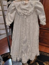 Vintage Satin  Lace Christening Baptism Gown 2pc