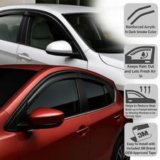 Tape-on Rain Guard Window Visor Dark Grey 4pcs For 2010-2017 Chevrolet Equinox