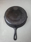 Vintage Unmarked Lodge 12" Skillet No 10 E Raised Ring 3 Notch Cast Iron Skillet