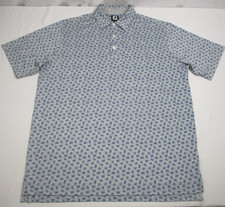 Footjoy Polo Golf Shirt Men's XL Gray Blue All Over Graphic Print No Logos