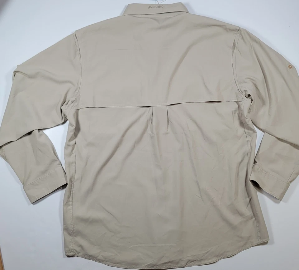 Shimano Men's XL Fishing Shirt Vented UPF30 Long Sleeve Pockets Power Pro Logo   - Image 2 of 4