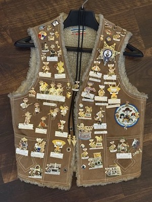 Silverado Days Bueno Park, Scouting, Lot Of 53 Enamel Pins, Genuine Leather Vest