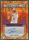 2024-25 Obsidian Trae Young Scorched Signatures Orange Flood Auto Autograph #/49