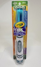 2011 CRAYOLA GUM Soft Power Toothbrush w/ Stickers Travel Cap Suction Cup Base