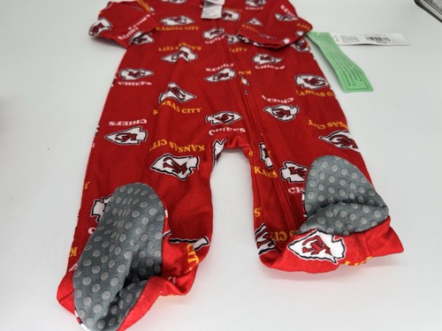 Kansas City Chiefs Baby Outfit Set Sherpa Bunting 6/9M + Footed Sleeper 3/6M NWT - Picture 3 of 11