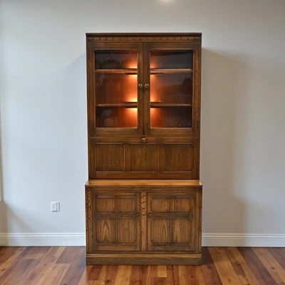 Ercol Mural Wall Unit Display/Drinks Cabinet Golden Dawn Finish FREE UK Delivery - Image 1 of 4