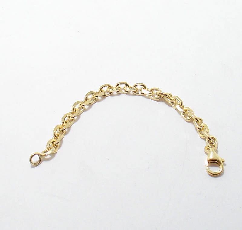 4mm Heavy Duty Solid Cable Chain Necklace Extender Real 14K Yellow Gold