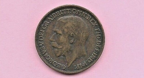 GB KING GEORGE V (KGV) 1917 Britannia FARTHING - V.Fine - as scans (#2) - Picture 2 of 2