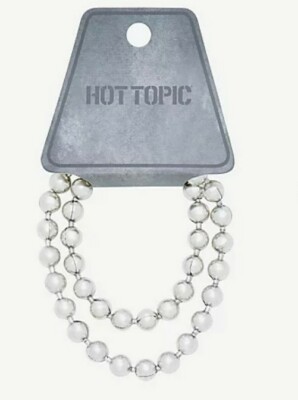 HOT TOPIC BRAND SILVER TONE SHOT BEAD WRAP BRACELET FUNKY GOTH EDGY | eBay