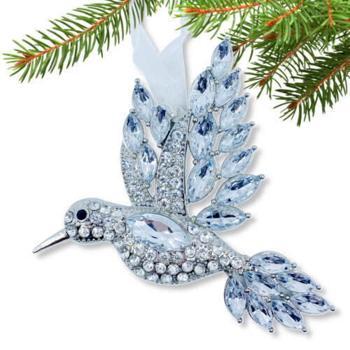 Decorazione Colibrì in Cristallo per Albero di Natale o Decorazione da Appendere, Uccellino 4,5" - Foto 2 di 4