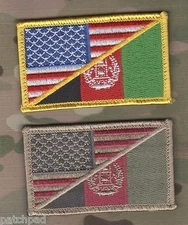 AFGHANISTAN NATIONAL ARMY ANA COMMANDO SFG JTF US/AFG vêlkrö 2-PATCH ENSIGN SET