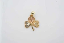 Estate 14K Tri Color 3 Leaf Clover Charm #25602B