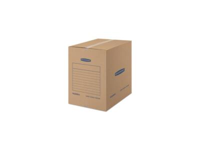 Fellowes Smoothmove Large Moving Boxes - 18x18x24 Inch Kraft Corrugated Boxes, 15-Pack