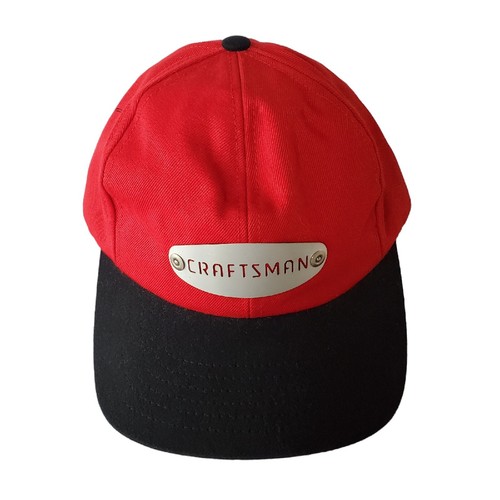 Craftsman USA Tools Adjustable Snapback Hat Cap Red/Black Metal Logo Work Shop