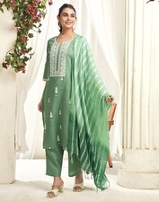 Women's Cotton Blend Sequence Embroidery Kurta with Pant  Dupatta
