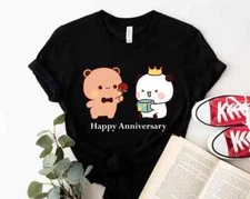 Bubu & Dudu Happy Anniversary t shirt| Cute Anniversary Art Print | Adorable Cou