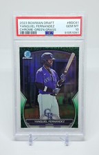 2023 BOWMAN DRAFT YANQUIEL FERNANDEZ GREEN GRASS REFRACTOR /99 PSA 10 ROCKIES