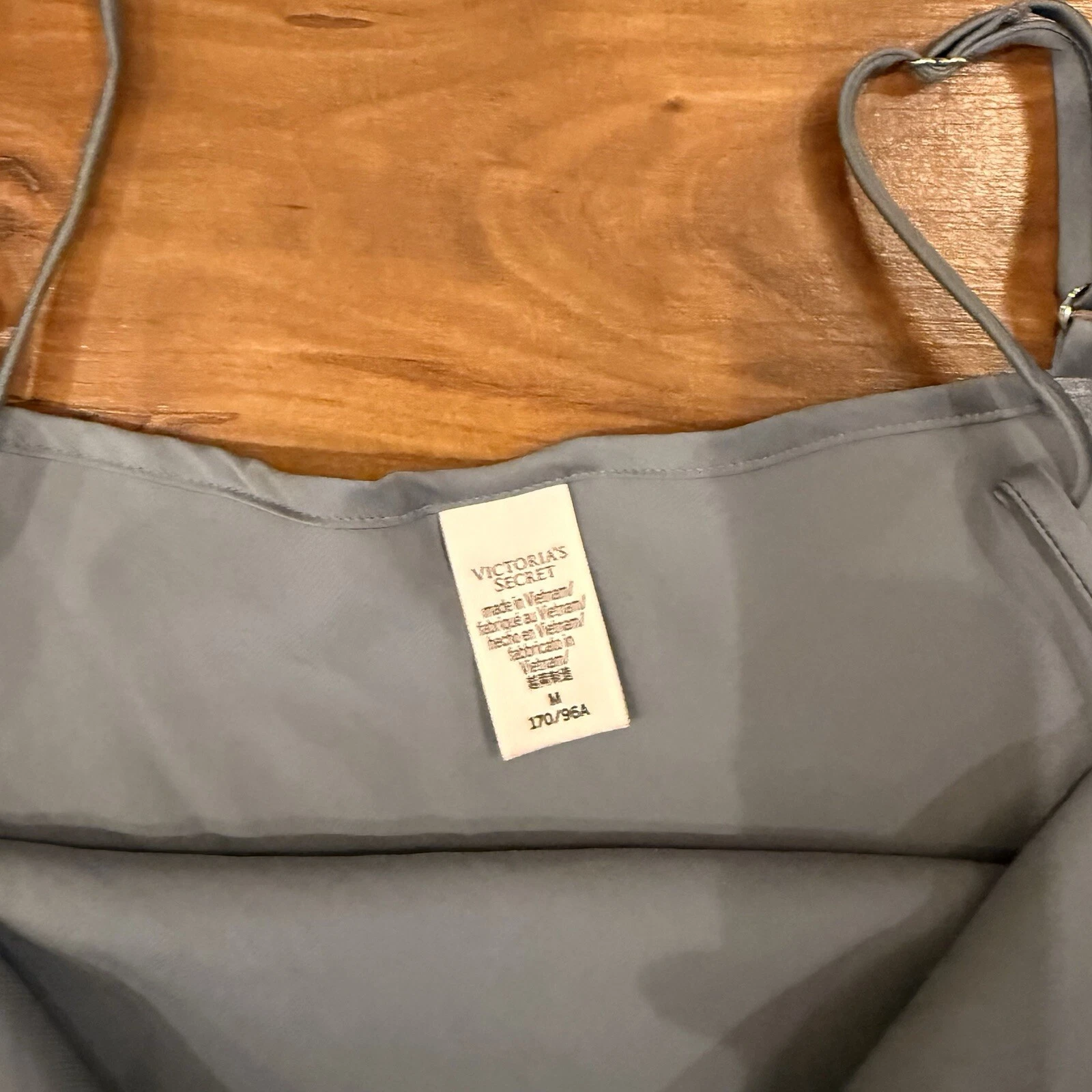 UNDERCOVER Abito da notte vintage Y2K Victoria's Secret grigio pizzo top schiena aperta slip TAGLIA M