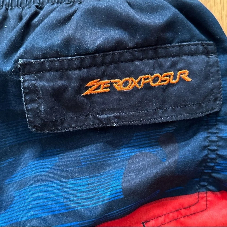 ZeroXposur Blue Orange Striped Camo Board Shorts Swim Trunks Youth M (8) - Image 4 of 4