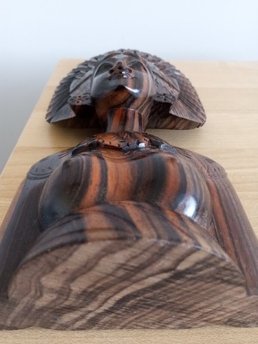 Hermoso retrato balinés figura madera tallada escultura mujer - Imagen 8 de 17