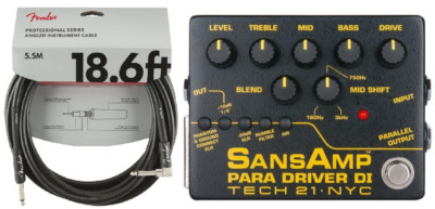 TECH21｜SANSAMP PARA D DI Tech 21 NYC Sansamp Para Driver DI Preamp Guitar Pedal V2 Analog