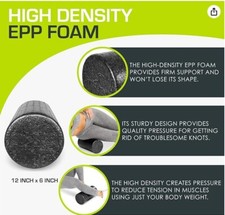 Foam Roller High Density for Back, Leg  Yoga Exercise 6" X 12" L - NEW