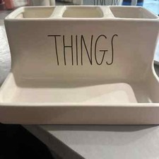 NEW Rae Dunn THINGS ORGANIZER Bathroom Desk D...