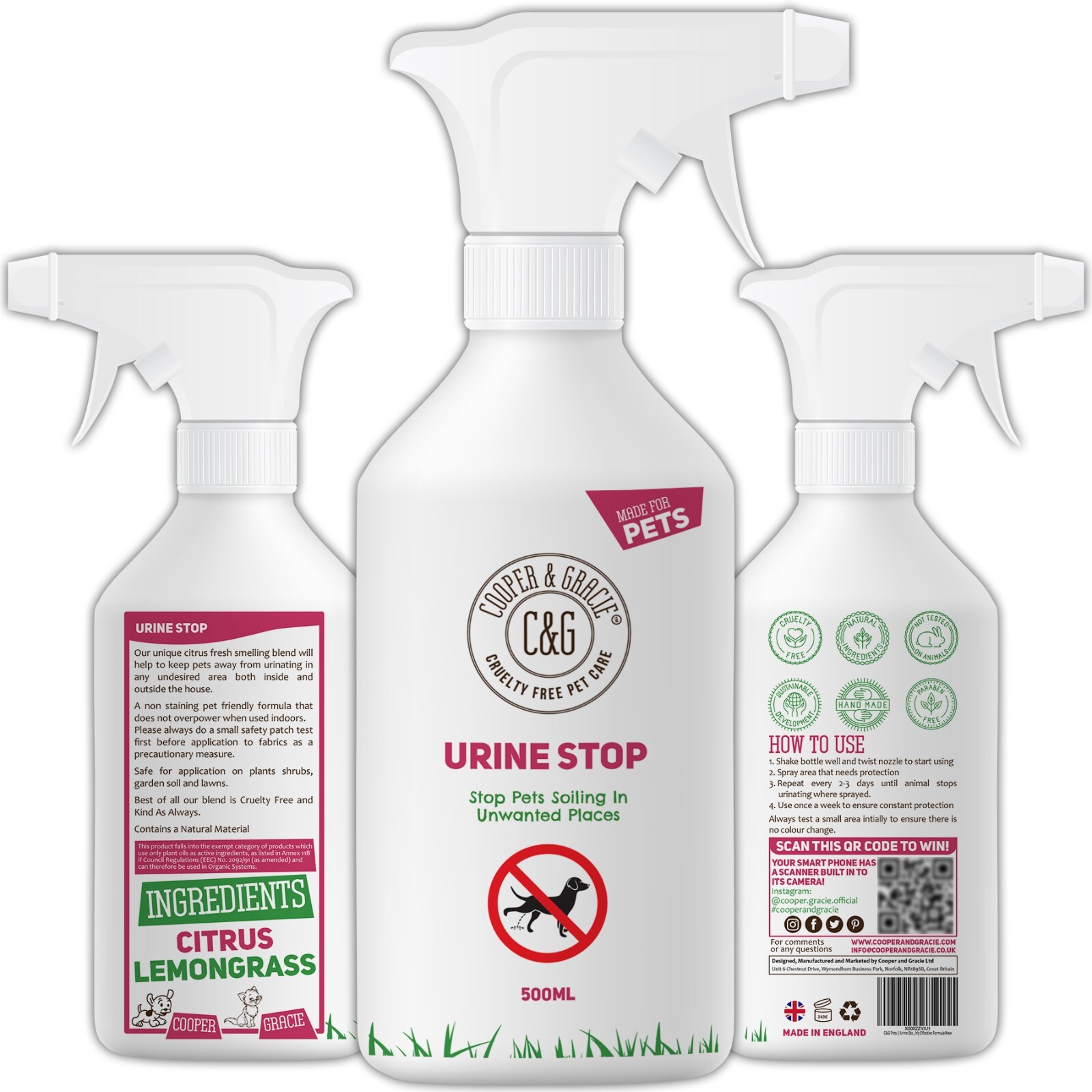 Urine Stop Spray for Cat and Dog Repellent - Stop Cats and Dogs Repeat Marking