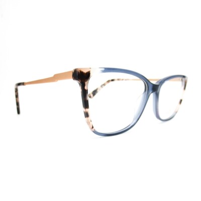 Chelsea Morgan CM20214 BLUE Eyeglasses Frames Black acetate metal 54-14-140