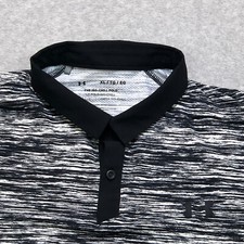 Under Armour Polo Shirt Men's Extra Large Black White Golf Performance Iso Chill