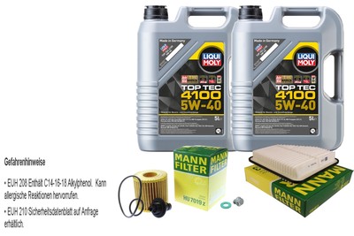 MANN Inspektionspaket 10 L LIQUI MOLY Top Tec 4100 5W-40 für Lotus Evora Exige