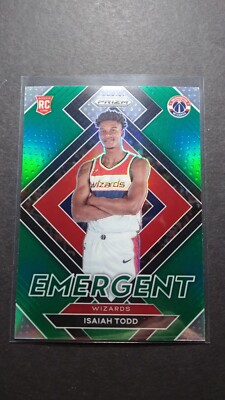 ISAIAH TODD RC 2021-22 Prizm Emergent Green Prizm Holo Insert #30 Rookie Wizards
