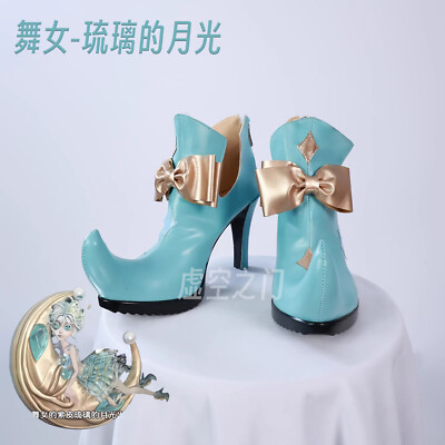 Game Identity   Margaretha Zelle Cosplay PU Blue High Heels Shoes Customized