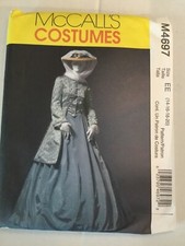 UNCUT McCalls Pattern M4697 Adult Civil War Costume Coat Skirt Shawl 14 16 18 20