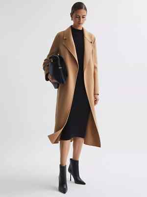 REISS Emile Long Belted Trenchcoat Jacke in Camel