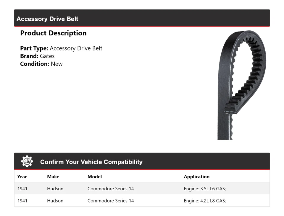 Para 1941 Hudson Commodore Serie 14 Accesorio Correa Puertas Foto 2 de 4
