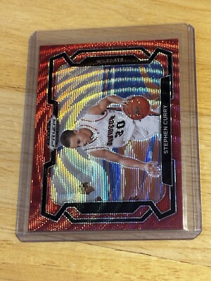 2024 Panini Prizm Draft Picks Stephen Curry Red Wave Variation #77